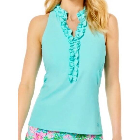 LILLY PULITZER LAKELYN LUXLETIC UPF 50+ RACER back top, Sm $118 F25 - Picture 1 of 7